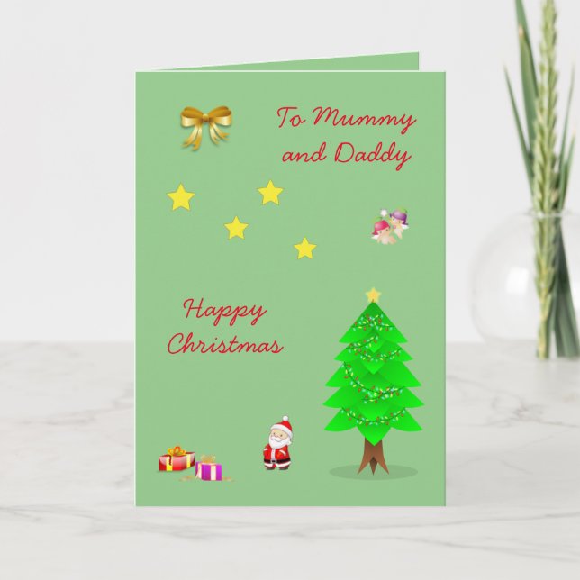 Cartes Pour Fêtes Annuelles Noël à maman et papa (Devant)