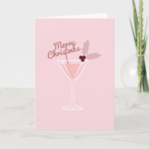 Cartes Pour Fêtes Annuelles Noël à Martini rose