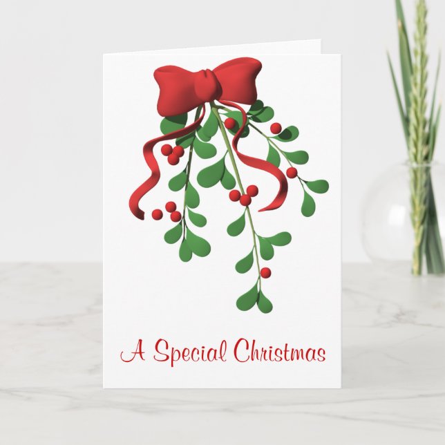 Cartes Pour Fêtes Annuelles Noël à Mistletoe (Devant)
