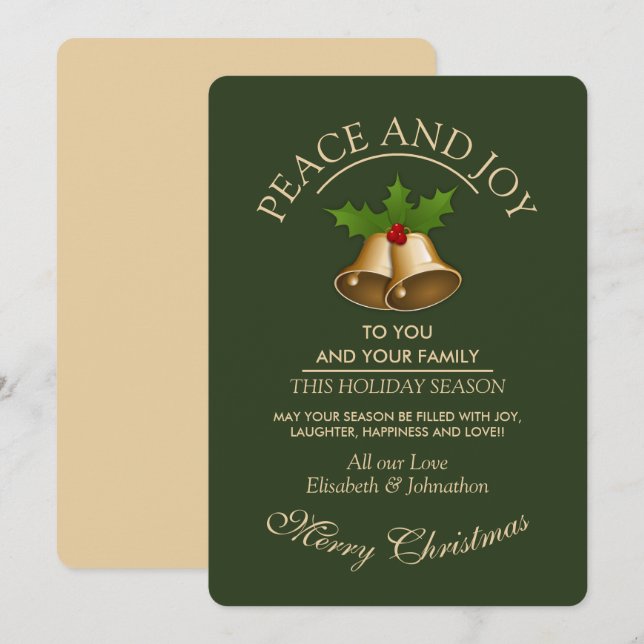 Cartes Pour Fêtes Annuelles Noël à Mistletoe Bells (Devant / Derrière)