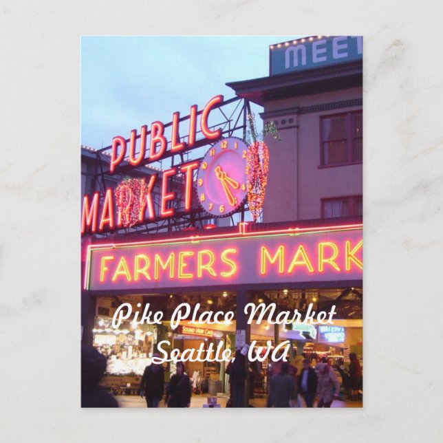 Cartes Pour Fêtes Annuelles Noël à Pike Place Market Seattle (Devant)