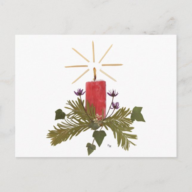 Cartes Pour Fêtes Annuelles Noël a pressé des conceptions de fleur (Devant)