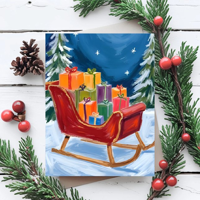 Cartes Pour Fêtes Annuelles Noël à Sleigh de père Noël (Créateur téléchargé)