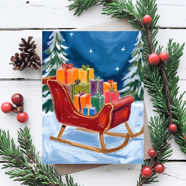 Cartes Pour Fêtes Annuelles Noël à Sleigh de père Noël (Créateur téléchargé)