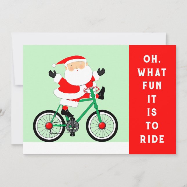 Cartes Pour Fêtes Annuelles Noël à vélo (Devant)