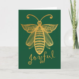 Cartes Pour Fêtes Annuelles Noel abeille "BEE JOYFUL" Conservation