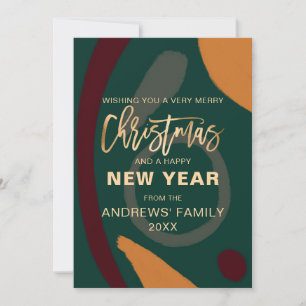 Cartes Pour Fêtes Annuelles Noël Abstrait Rouge Vert Or
