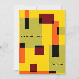 Cartes Pour Fêtes Annuelles Noël Abstrait vert orange jaune géométrique