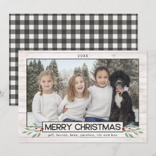 Cartes Pour Fêtes Annuelles Noël agricole   Chèque de bison noir et blanc