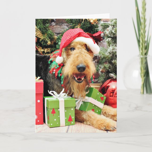 Cartes Pour Fêtes Annuelles Noël - Airedale - Kiehn (Devant)