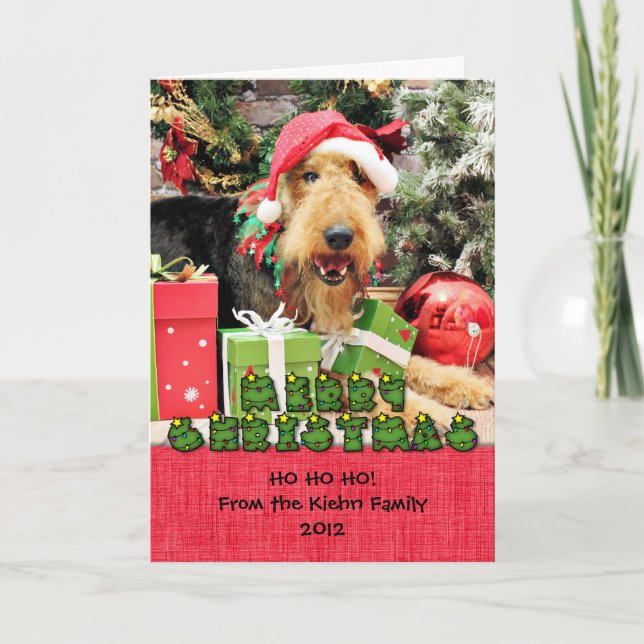 Cartes Pour Fêtes Annuelles Noël - Airedale - Kiehn (Devant)
