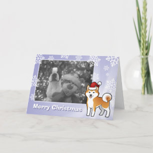 Cartes Pour Fêtes Annuelles Noël Akita Inu/Shiba Inu