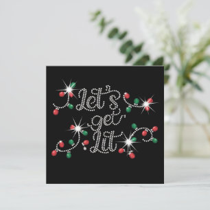 Cartes Pour Fêtes Annuelles Noël Allumons les Strass Méga Bling