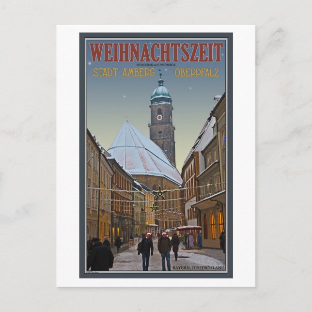 Cartes Pour Fêtes Annuelles Noël Amberg - Rathausstrasse (Devant)