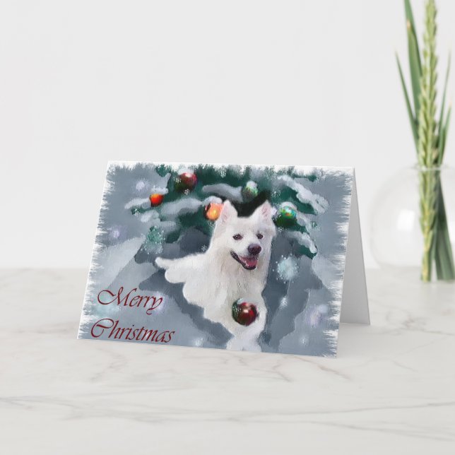 Cartes Pour Fêtes Annuelles Noël américain de chien esquimau (Devant)