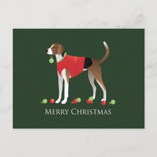 Cartes Pour Fêtes Annuelles Noël américain Foxhound (Devant)