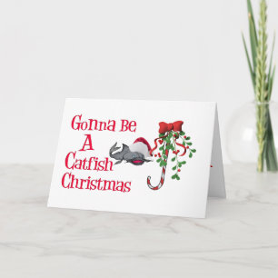 Cartes Pour Fêtes Annuelles Noël amusant de poisson-chat