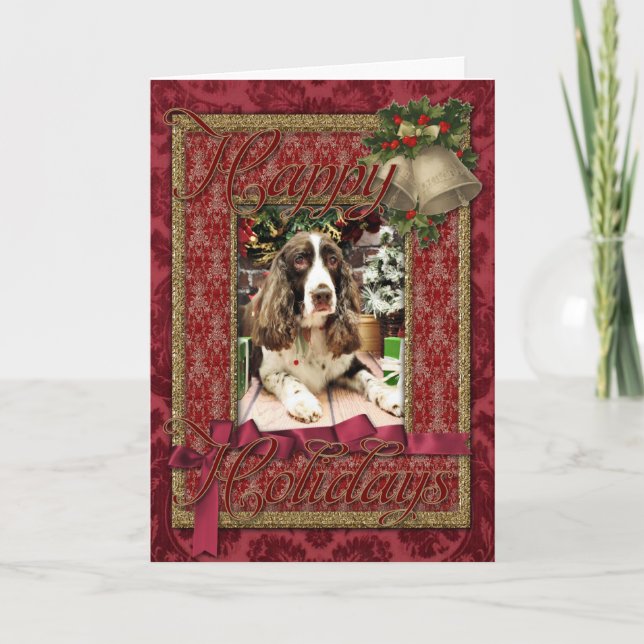 Cartes Pour Fêtes Annuelles Noël - Anglais Springer Spaniel - Logan (Devant)
