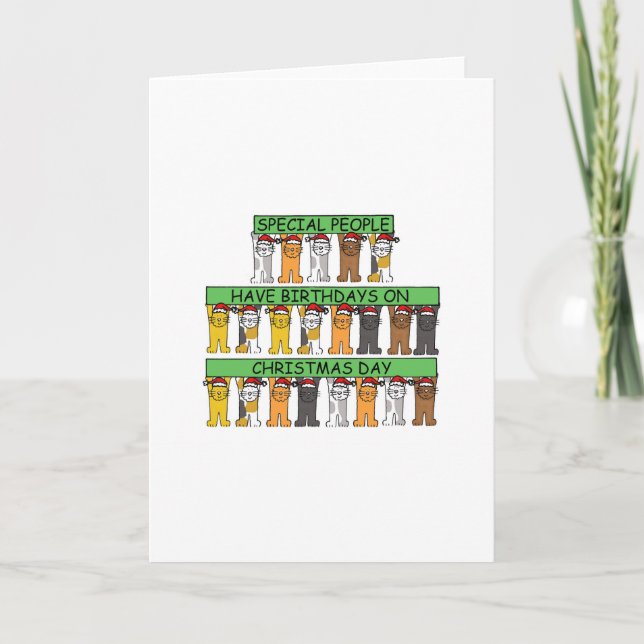 Cartes Pour Fêtes Annuelles Noël Anniversaire 25 décembre (Devant)