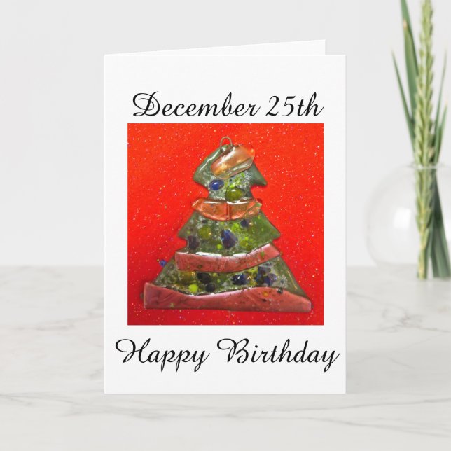 Cartes Pour Fêtes Annuelles Noël Anniversaire Arbre Lignes (Devant)