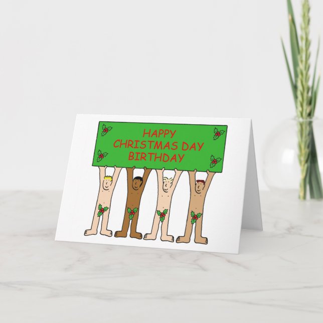 Cartes Pour Fêtes Annuelles Noël Anniversaire Humour Cartoon Hommes (Devant)
