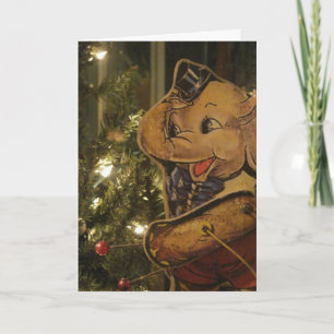 Cartes Pour Fêtes Annuelles Noël antique de jouet d'éléphant