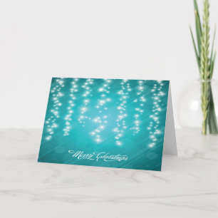 Cartes Pour Fêtes Annuelles Noël Aqua pétillant