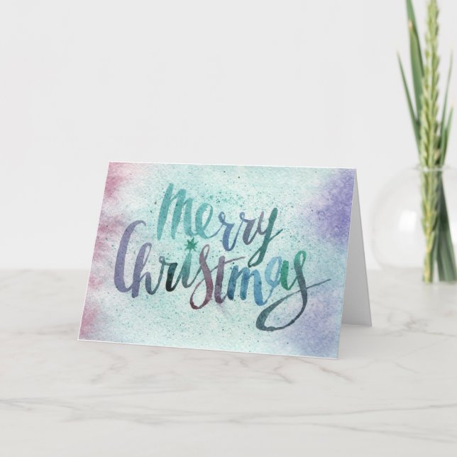 Cartes Pour Fêtes Annuelles Noël aquarelle (Devant)