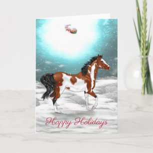 Cartes Pour Fêtes Annuelles Noël Arabe de cheval de Pinto