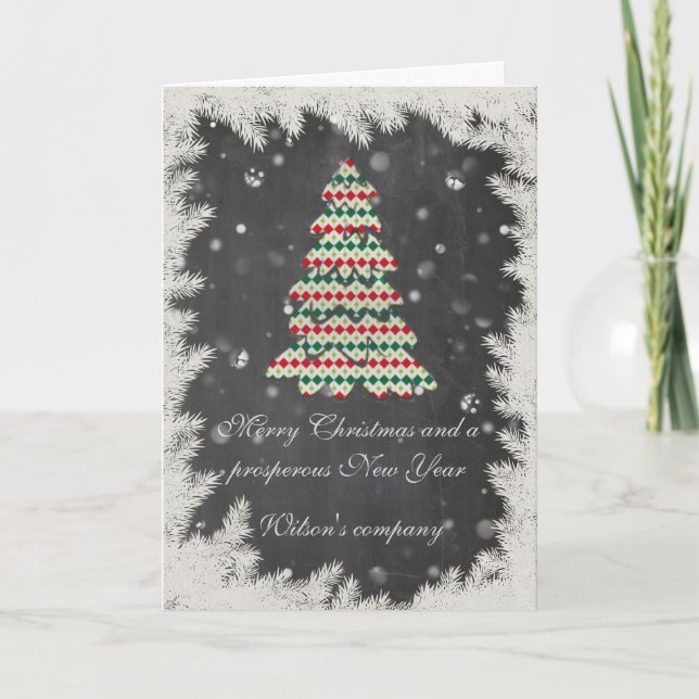 Cartes Pour Fêtes Annuelles Noël arbre entreprise calendrier 2018 tableau de b (Devant)