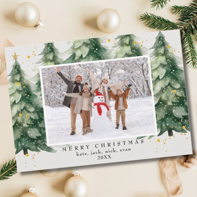 Cartes Pour Fêtes Annuelles Noël Arbre Faux Parties scintillant Photo Noël (Créateur téléchargé)