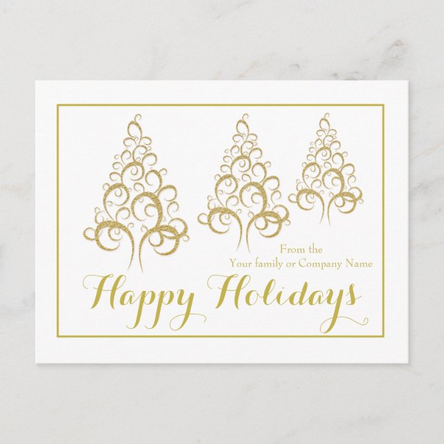 Cartes Pour Fêtes Annuelles Noël arbre vacances accueil d'entreprise (Devant)