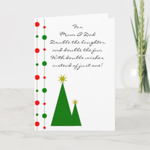Cartes Pour Fêtes Annuelles Noël Arbres Maman Et Papa Noël