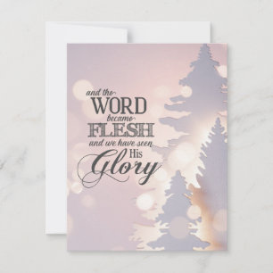 Cartes Pour Fêtes Annuelles Noël Arbres simples Bible chrétienne Verse plat