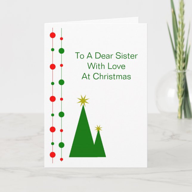 Cartes Pour Fêtes Annuelles Noël Arbres Soeur Noël (Devant)