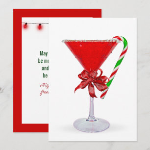 Cartes Pour Fêtes Annuelles Noël Arc sur cocktail Martini