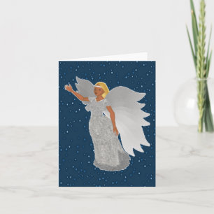 Cartes Pour Fêtes Annuelles Noël Argent Angel personnalisé