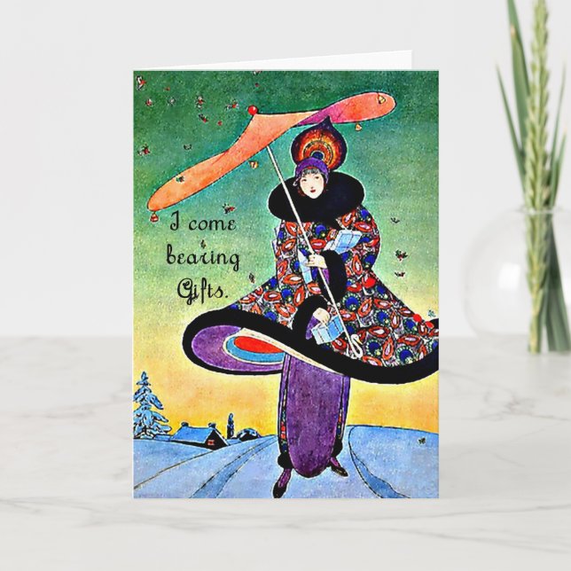 Cartes Pour Fêtes Annuelles Noël Art déco (Devant)