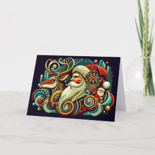 Cartes Pour Fêtes Annuelles Noël Art déco du Père Noël