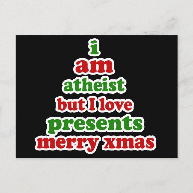 Cartes Pour Fêtes Annuelles Noël athée (Devant)