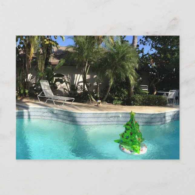 Cartes Pour Fêtes Annuelles Noël au bord de la piscine (Devant)