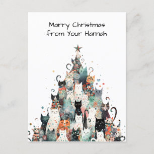 Cartes Pour Fêtes Annuelles Noël au chat