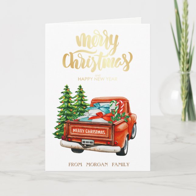 Cartes Pour Fêtes Annuelles Noël au pin rouge (Devant)