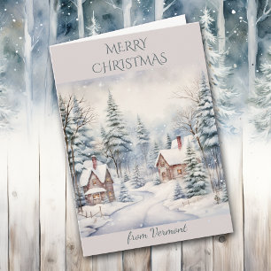 Cartes Pour Fêtes Annuelles Noël au Vermont Village