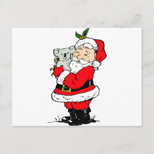 Cartes Pour Fêtes Annuelles Noël australien mignon Père Noël avec le koala