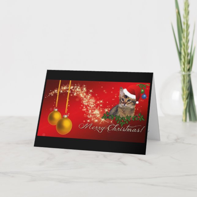 Cartes Pour Fêtes Annuelles Noël aux chats somaliens (Devant)