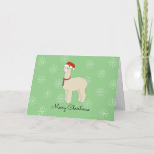 Cartes Pour Fêtes Annuelles Noël aux flocons de neige de Llama
