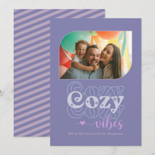 Cartes Pour Fêtes Annuelles Noël aux Vibes Douillets de Lavande Givrée Photo