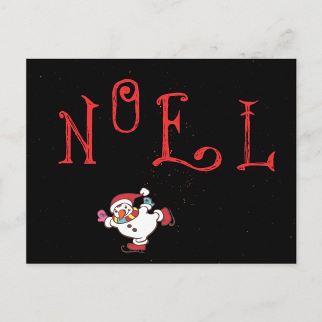 Cartes Pour Fêtes Annuelles NOEL avec Skieur Snowman (Devant)