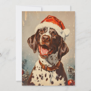 Cartes Pour Fêtes Annuelles Noël avec un Pointer allemand à poil court
